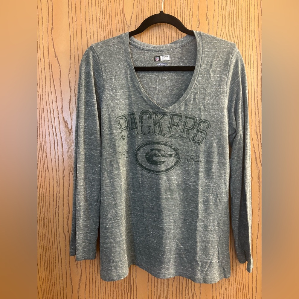 2/$15 NFL Team Apparel Green Bay Packers Grayish green LS  Shirt